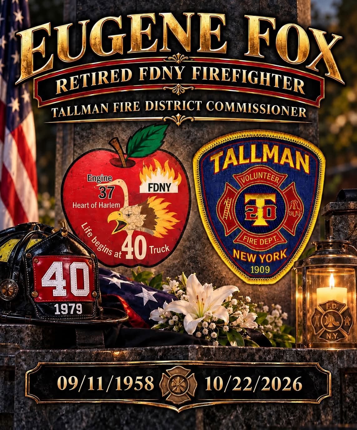 Tallman Fire Department Mourns Commissioner, Life Member and Retired FDNY Firefighter Gene Fox