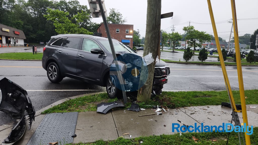 Vehicle Strikes Electric Pole on College Road